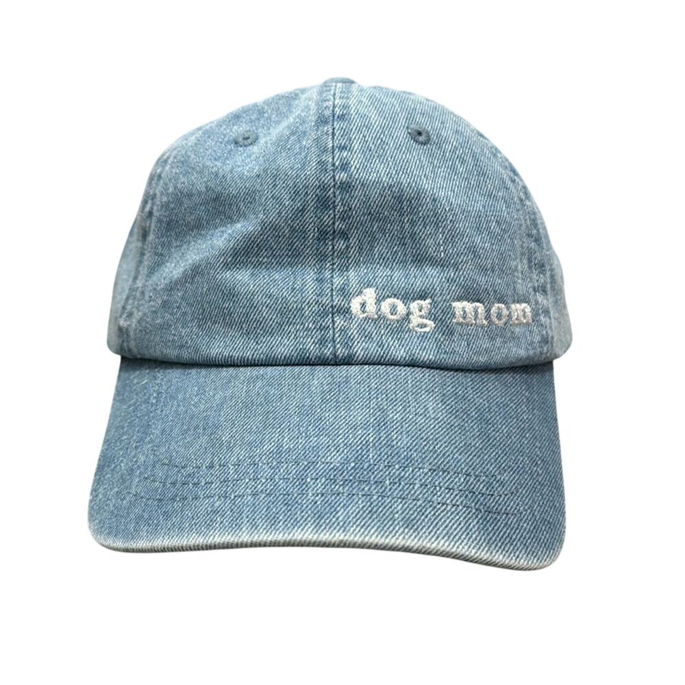 DOG MOM custom Denim Embroidered Hat in 100% cotton adjustable hat